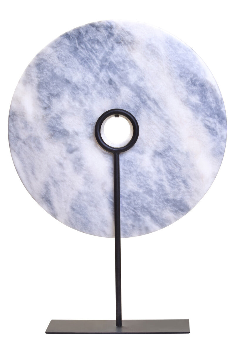 Extra Large Round Dia 35cm Grey Marble Disc Sculpture
