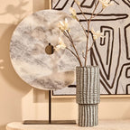 Extra Large Round Dia 35cm Grey Marble Disc Sculpture