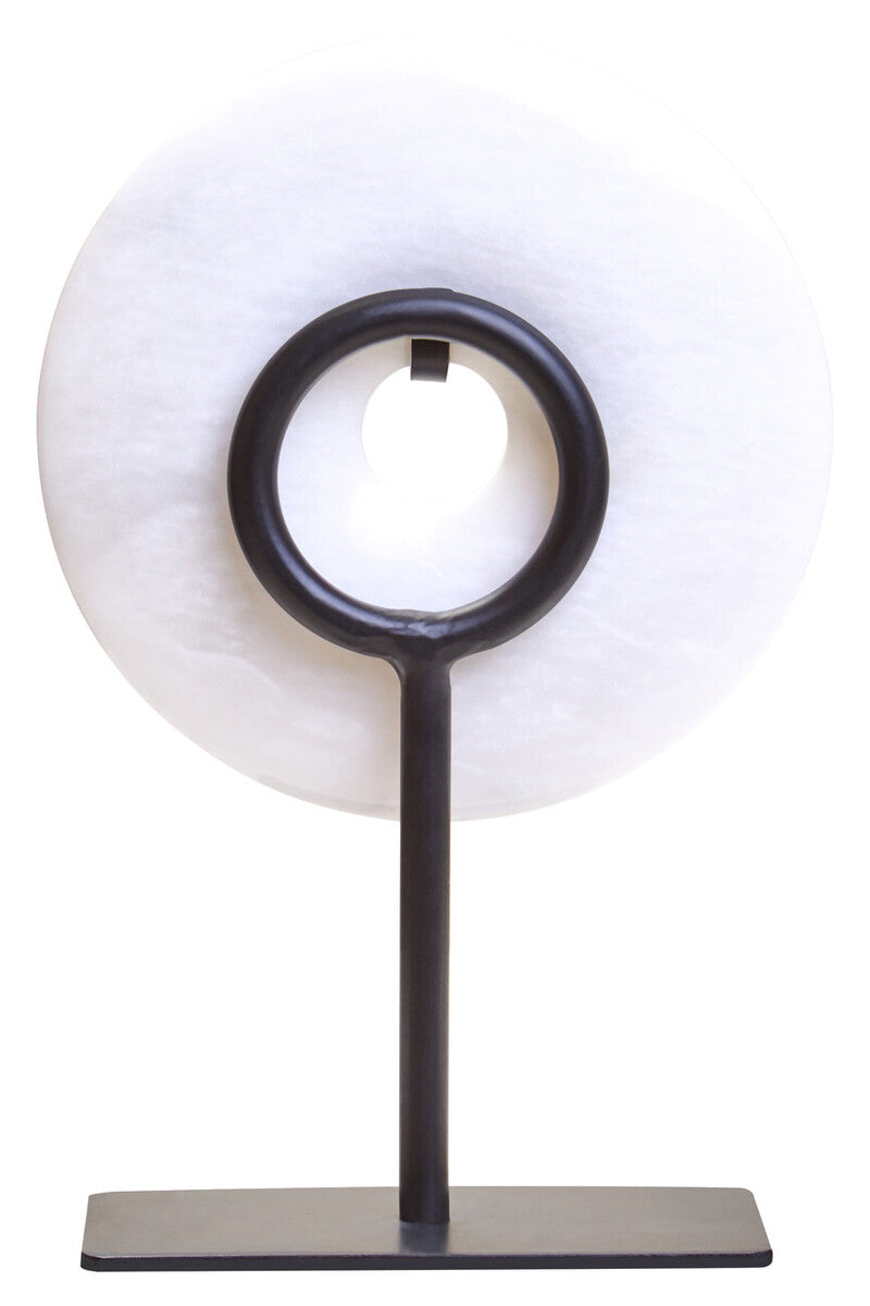 Extra Small Round Dia 15cm White Marble Disc Sculpture