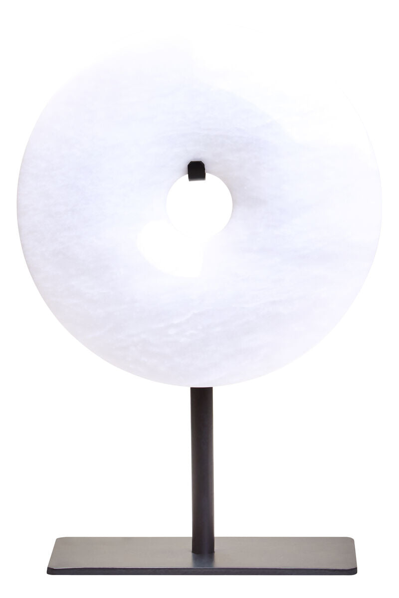 Extra Small Round Dia 15cm White Marble Disc Sculpture