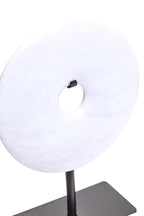 Extra Small Round Dia 15cm White Marble Disc Sculpture