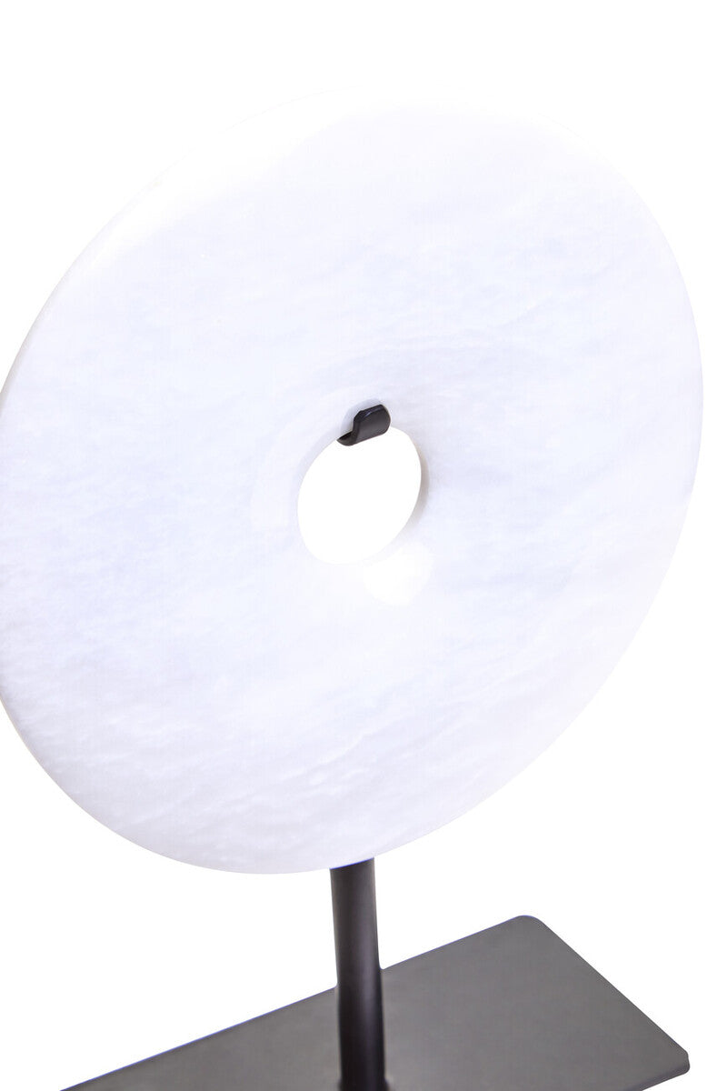 Extra Small Round Dia 15cm White Marble Disc Sculpture