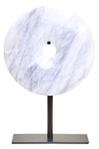 Small Round Dia 20cm White Marble Disc Sculpture