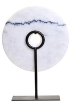 Medium Round Dia 25cm White Marble Disc Sculpture