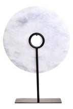 Large Round Dia 30cm White Marble Disc Sculpture | Zoro
