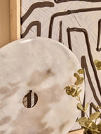 Large Round Dia 30cm White Marble Disc Sculpture | Zoro