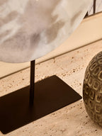 Large Round Dia 30cm White Marble Disc Sculpture | Zoro