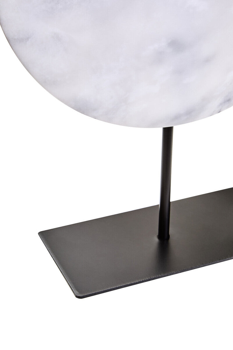 Large Round Dia 30cm White Marble Disc Sculpture | Zoro