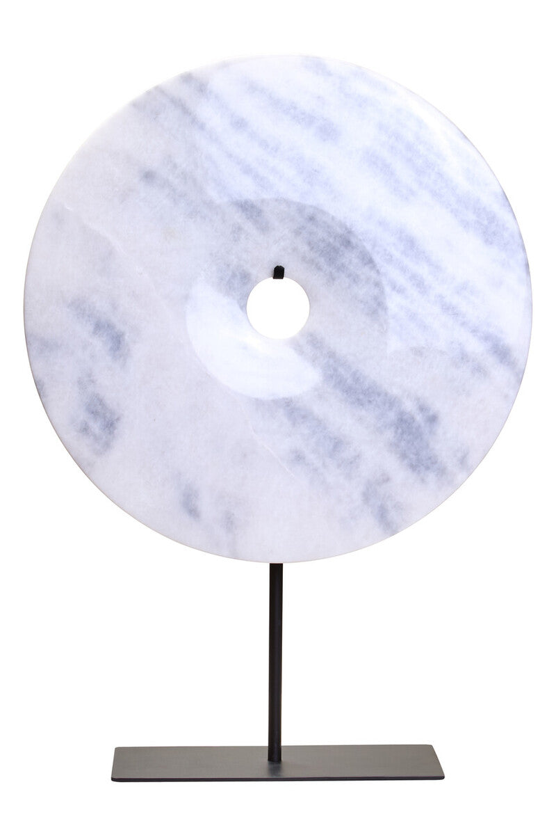 Extra Large Round Dia 35cm White Marble Disc Sculpture