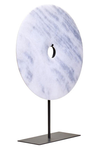 Extra Large Round Dia 35cm White Marble Disc Sculpture