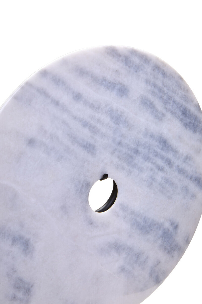 Extra Large Round Dia 35cm White Marble Disc Sculpture