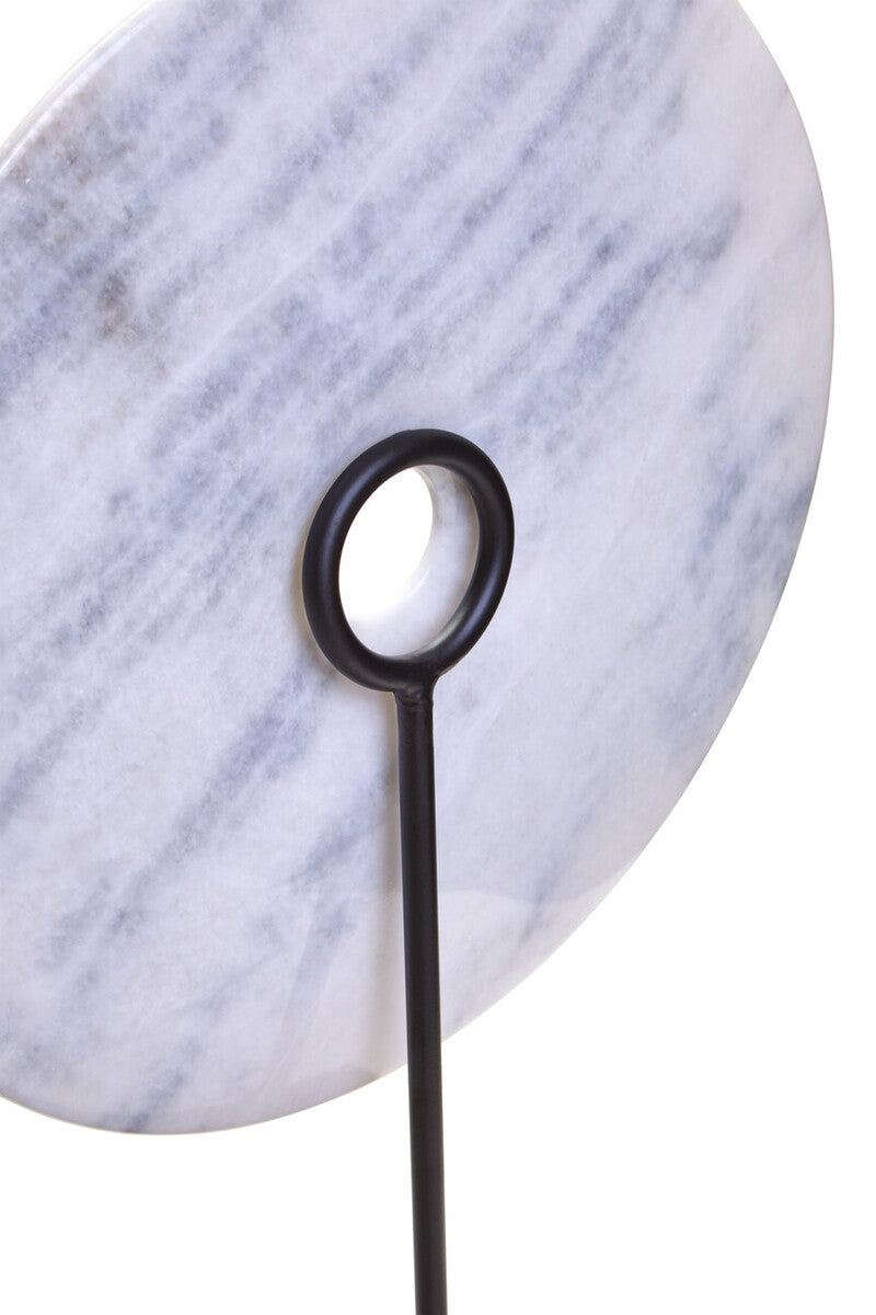 Extra Large Round Dia 35cm White Marble Disc Sculpture