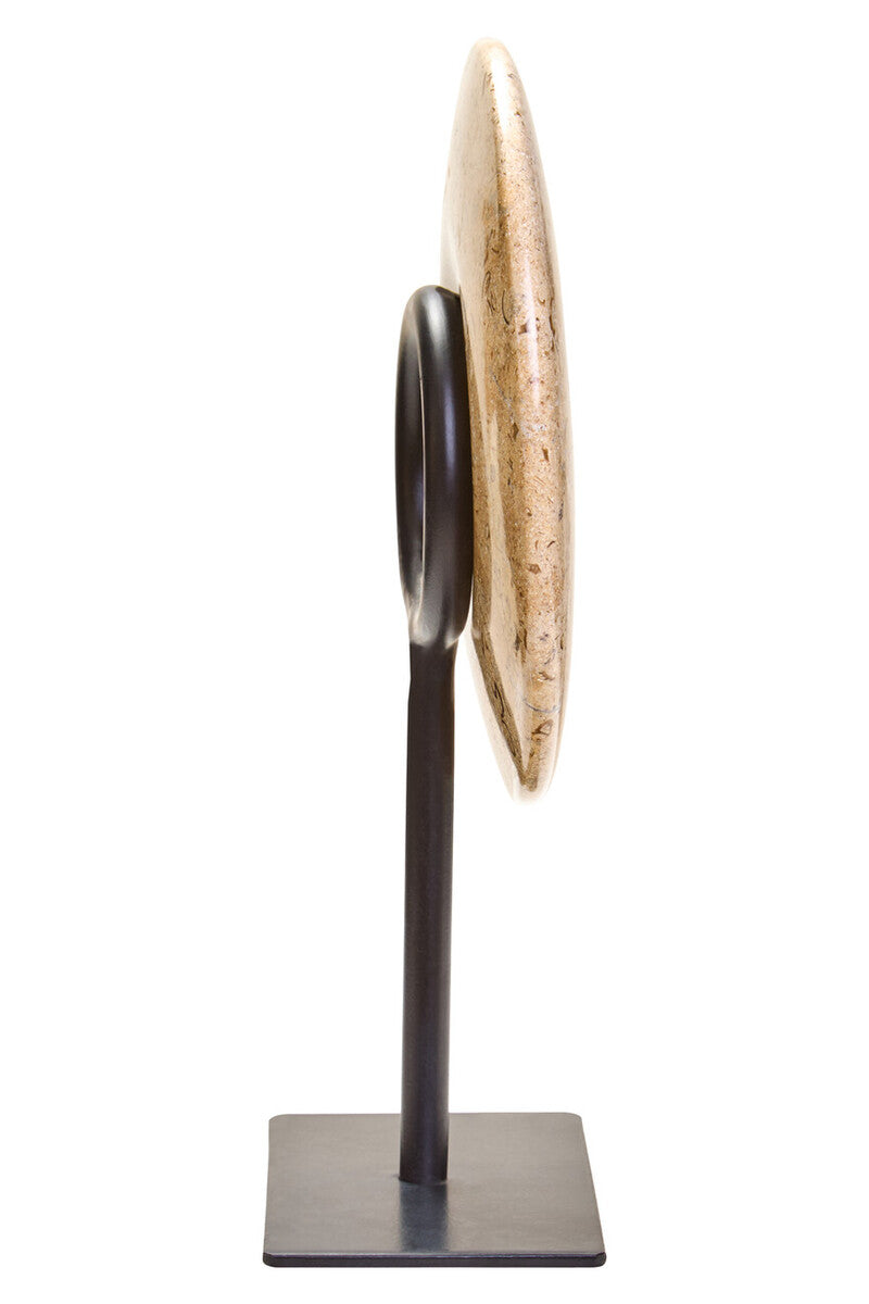 Extra Small Natural Speckled Marble Round Dia 15cm Disc Sculpture | Zoro