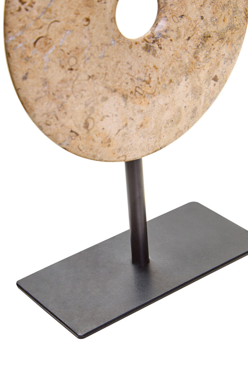 Extra Small Natural Speckled Marble Round Dia 15cm Disc Sculpture | Zoro