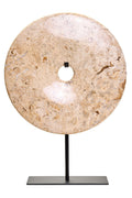 Small Natural Speckled Marble Round Dia 20cm Disc Sculpture