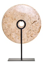 Small Natural Speckled Marble Round Dia 20cm Disc Sculpture