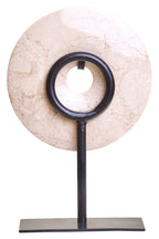 Extra Small Cream Marble Round Dia 15cm Disc Sculpture