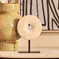 Extra Small Cream Marble Round Dia 15cm Disc Sculpture
