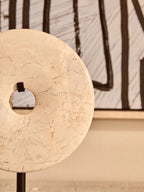 Extra Small Cream Marble Round Dia 15cm Disc Sculpture