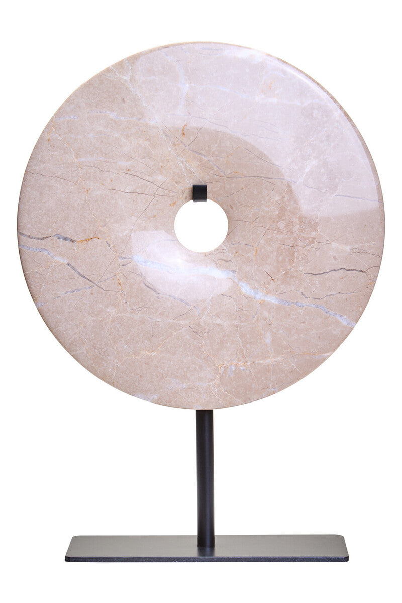 Small Cream Marble Round Dia 20cm Disc Sculpture