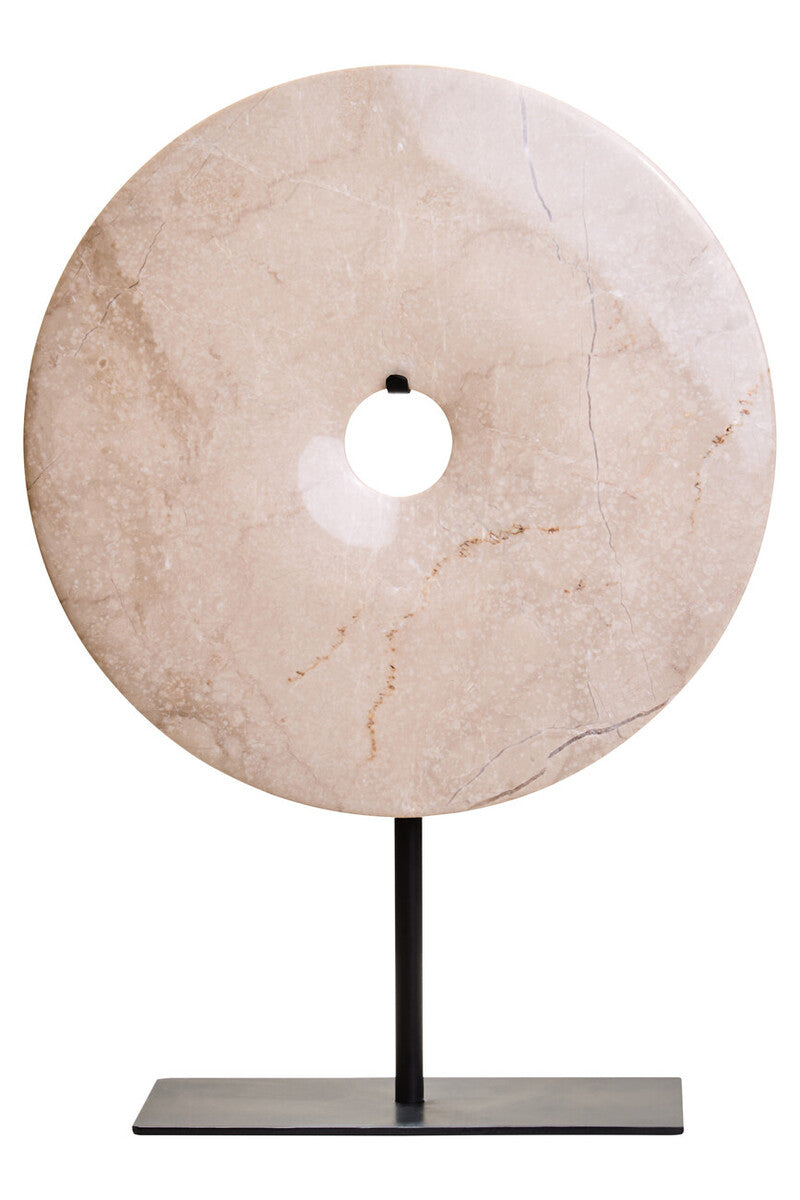 Medium Cream Marble Round Dia 25cm Disc Sculpture