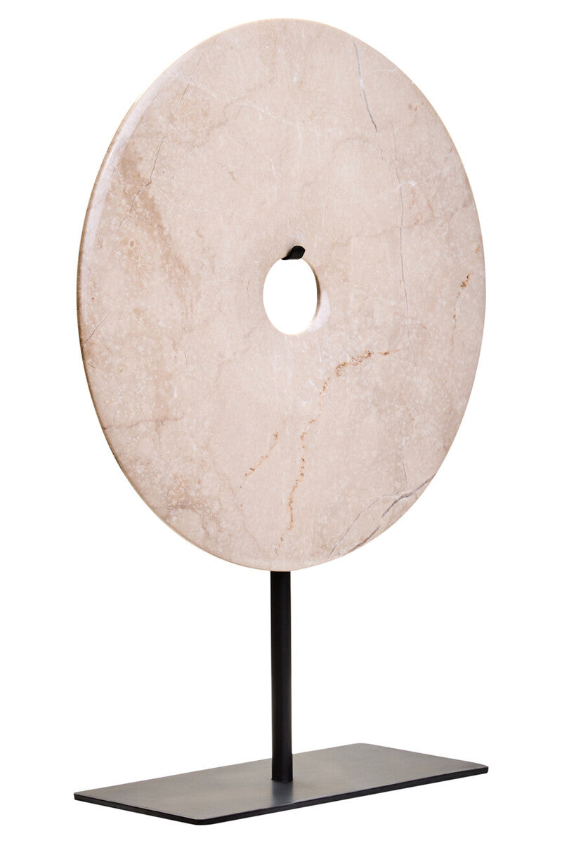 Medium Cream Marble Round Dia 25cm Disc Sculpture