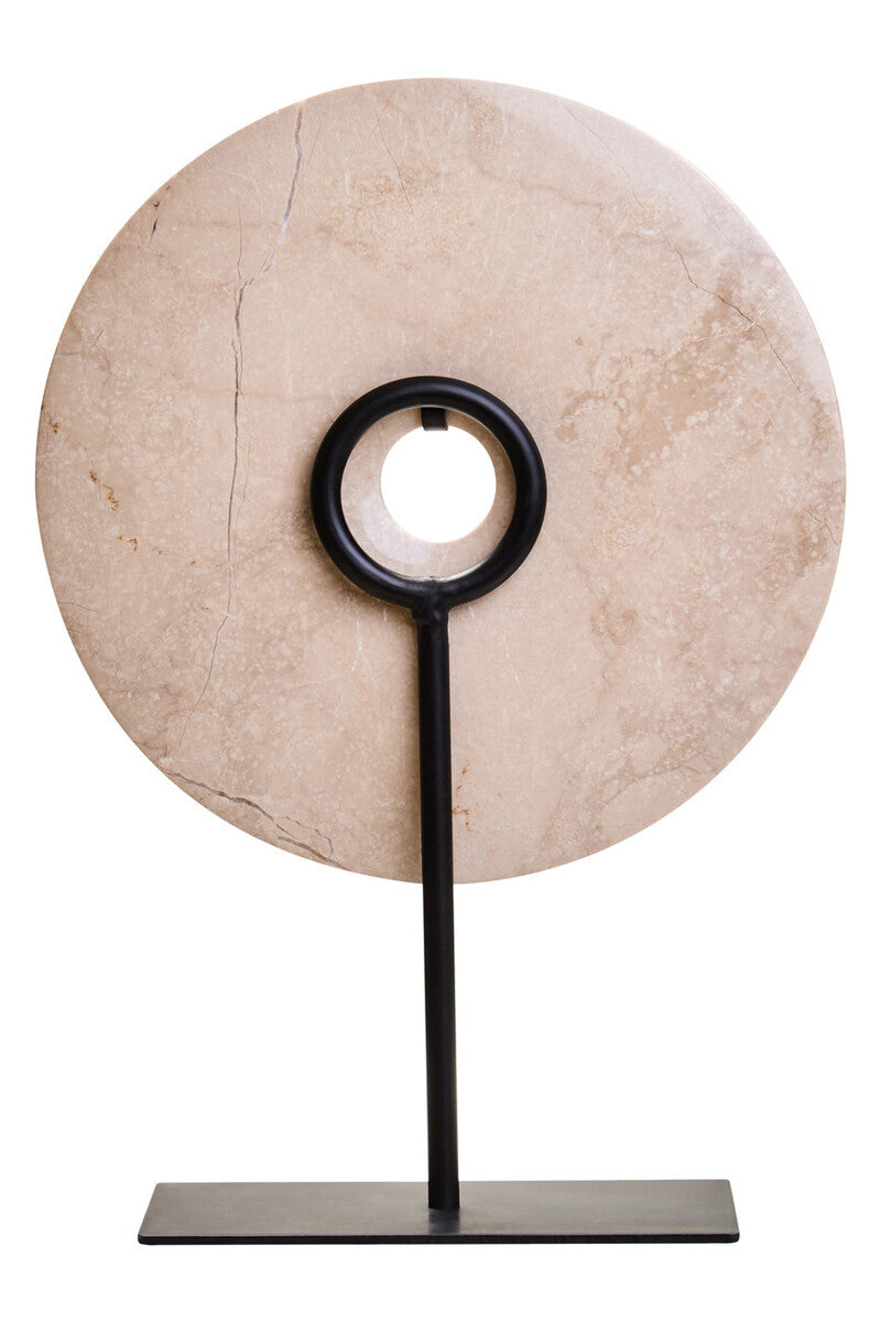 Medium Cream Marble Round Dia 25cm Disc Sculpture