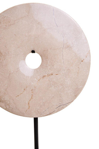 Medium Cream Marble Round Dia 25cm Disc Sculpture