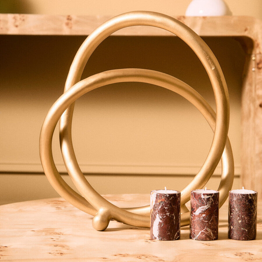 Matt Gold Finish Twist Sculpture