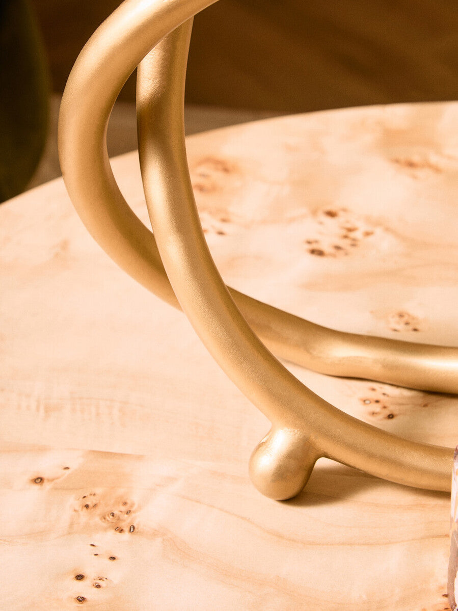 Matt Gold Finish Twist Sculpture