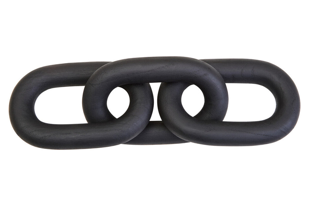 Black Wood 3 Link Chain Decor