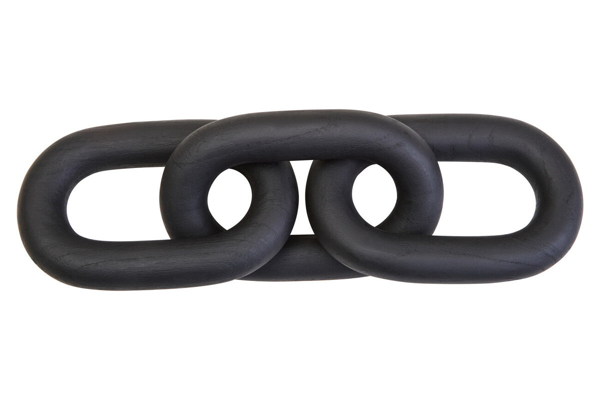 Black Wood 3 Link Chain Decor