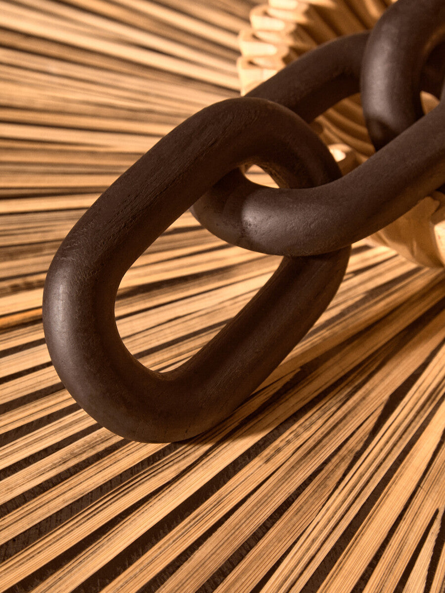 Black Wood 3 Link Chain Decor