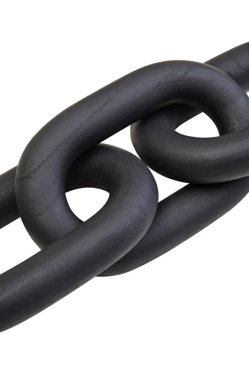 Black Wood 3 Link Chain Decor