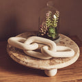White Wood 3 Link Chain Decor