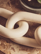 White Wood 3 Link Chain Decor