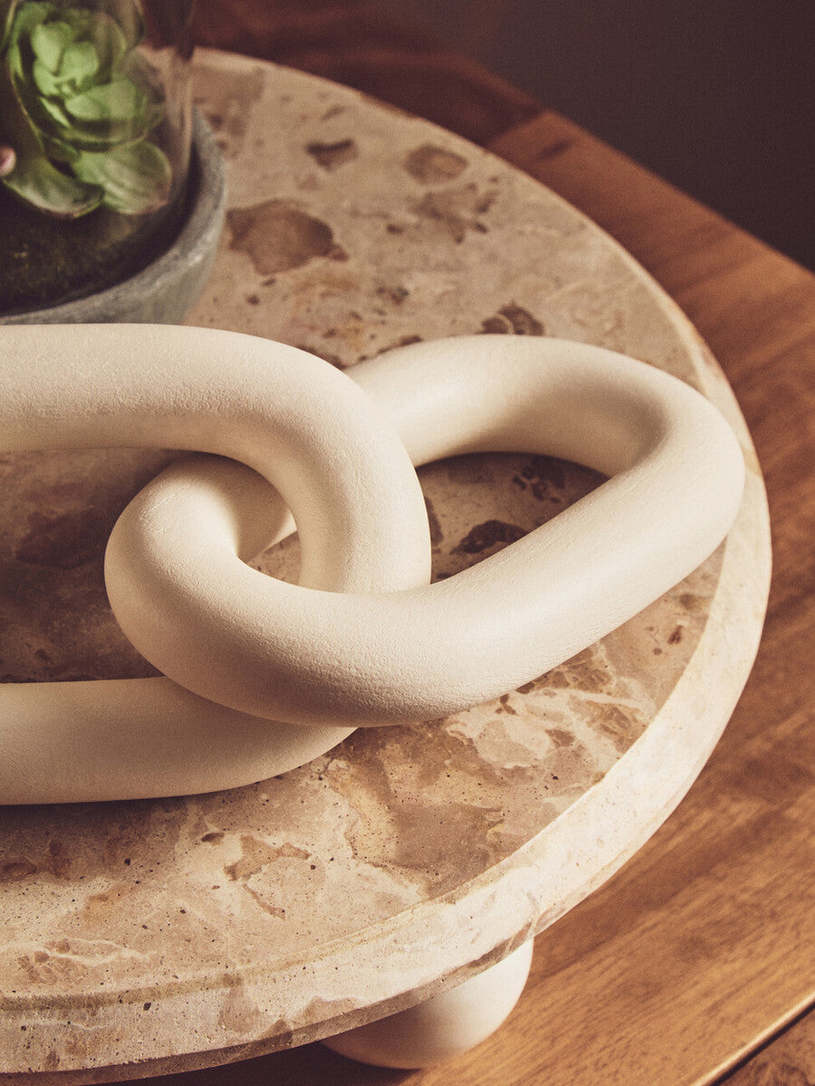 White Wood 3 Link Chain Decor
