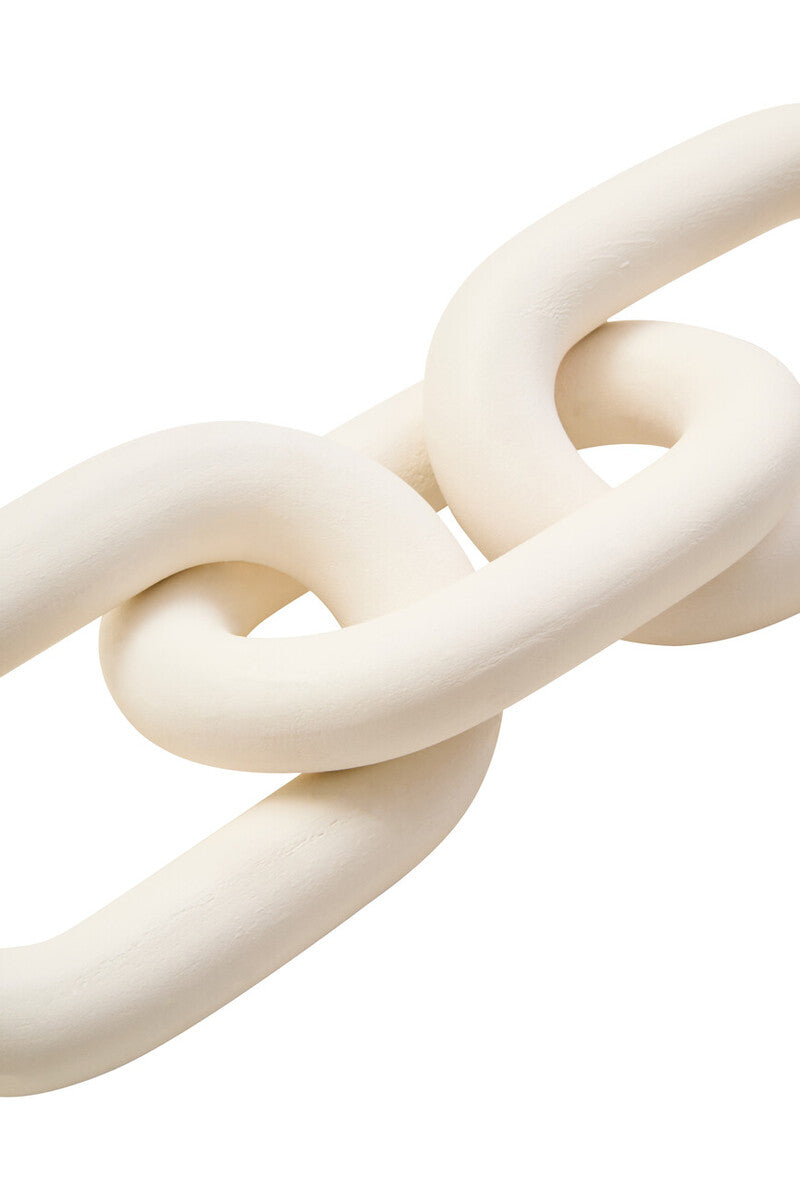 White Wood 3 Link Chain Decor