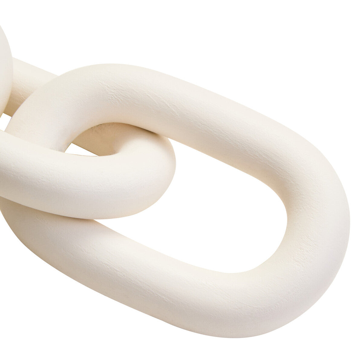 White Wood 3 Link Chain Decor