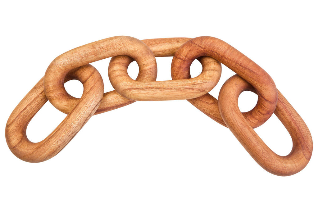 Brown Wood 5 Link Table Decor Chain