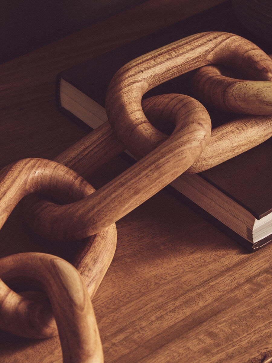 Natural Wood 5 Link Table Decor Chain