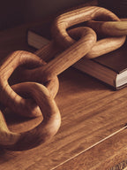 Natural Wood 5 Link Table Decor Chain