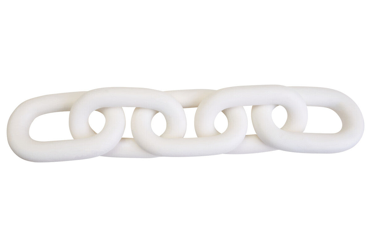 White Wood 5 Link Table Decor Chain