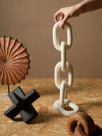 White Wood 5 Link Table Decor Chain