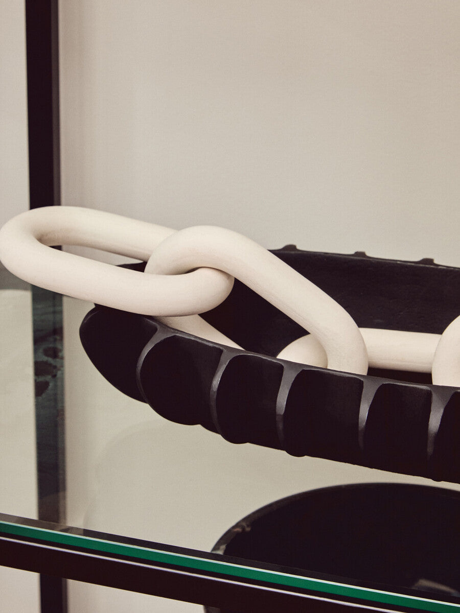 White Wood 5 Link Table Decor Chain