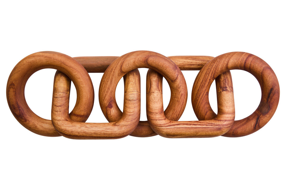 Brown Wood Five Link Table Decor Chain