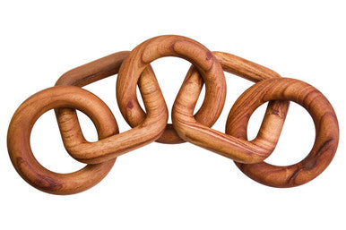 Brown Wood Five Link Table Decor Chain
