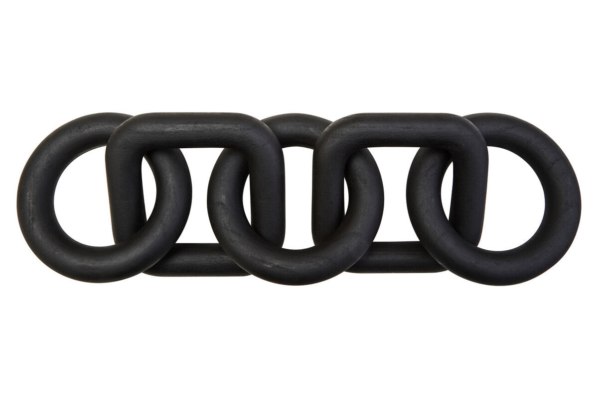 Black Wood Five Link Table Decor Chain