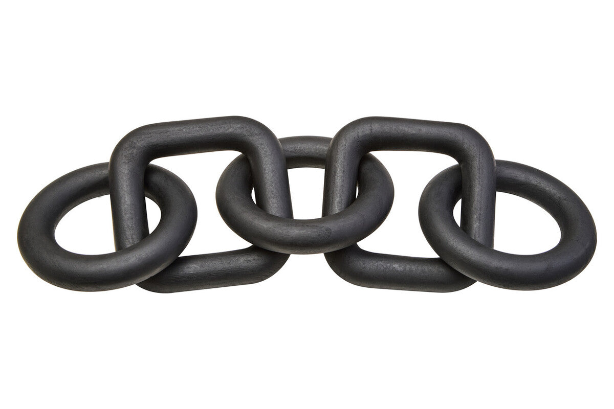 Black Wood Five Link Table Decor Chain