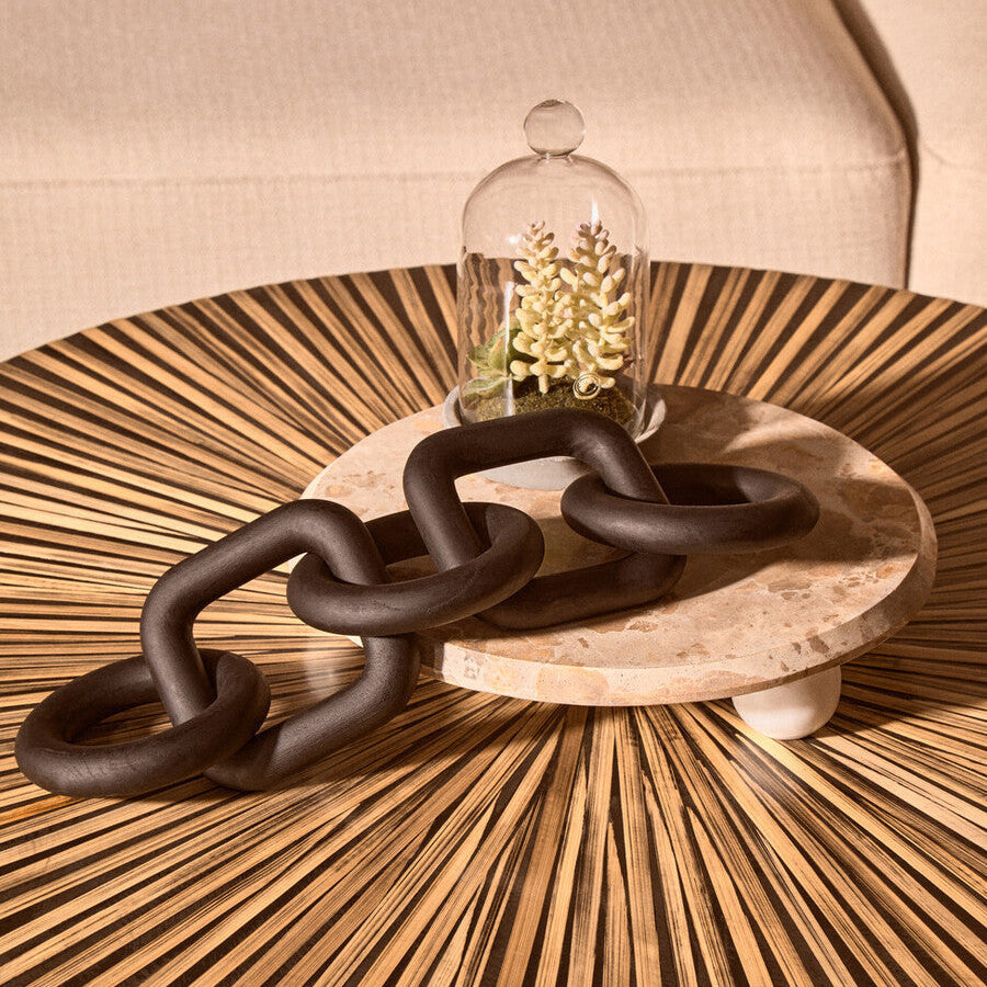 Black Wood Five Link Table Decor Chain